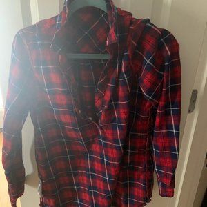 J Crew Flannel Half Button Up